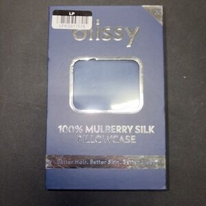 Blissy Size King 600 Thread Count 100% Mulberry Silk Pillowcase Navy Blue 20763